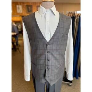 NEW PEERLESS men's check vest in charcoal